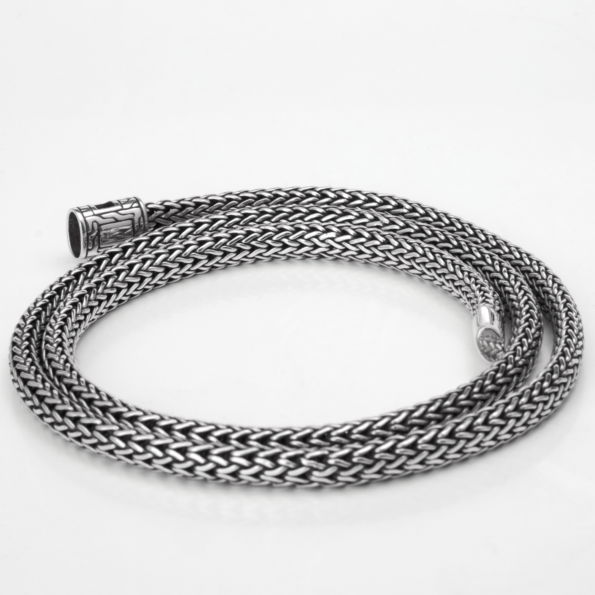 John Hardy Sterling Silver 925 Women Woven Necklace 18.5inch x 5mm NB900477X18